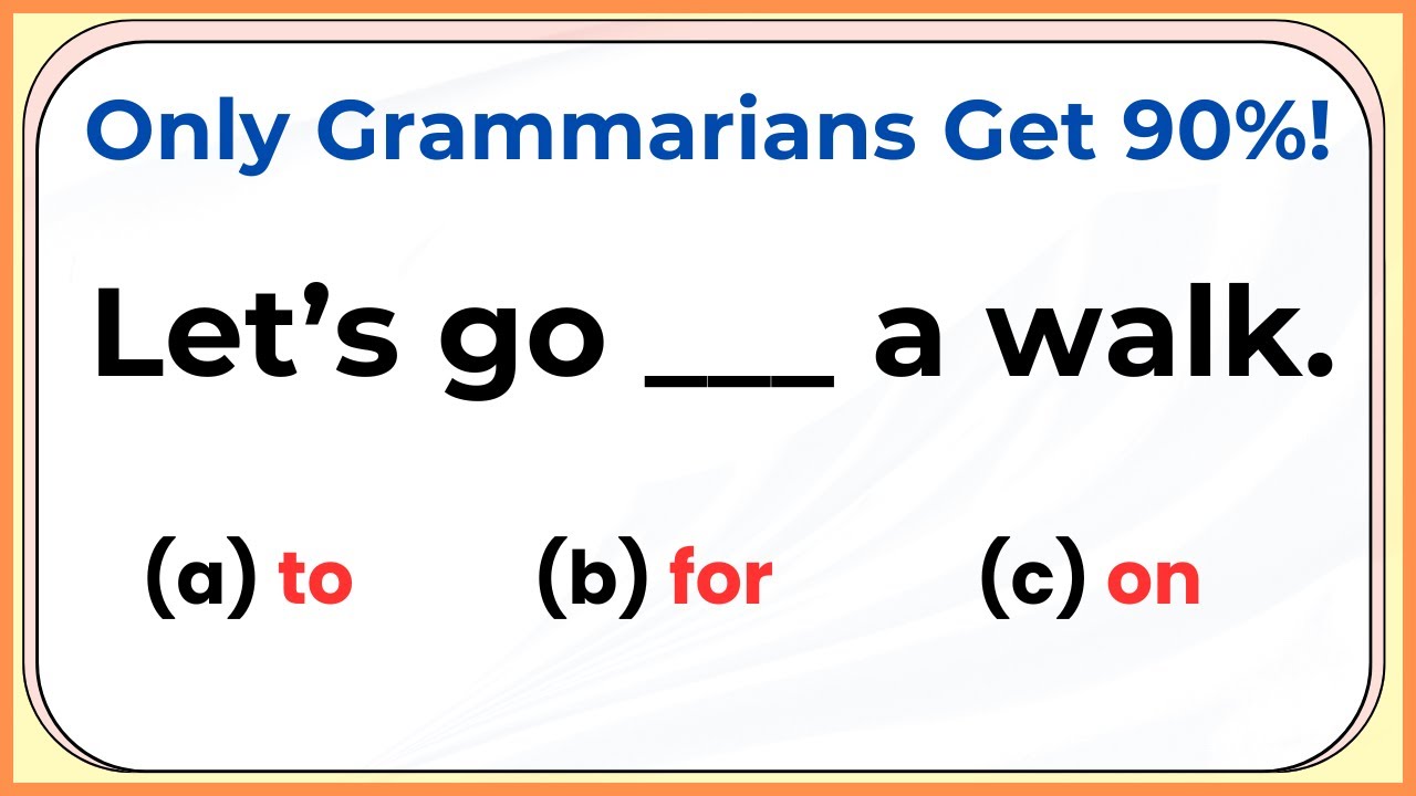 Only Grammar Masters Can Score 20/20! 🧠 | Fun & Tricky English Quiz