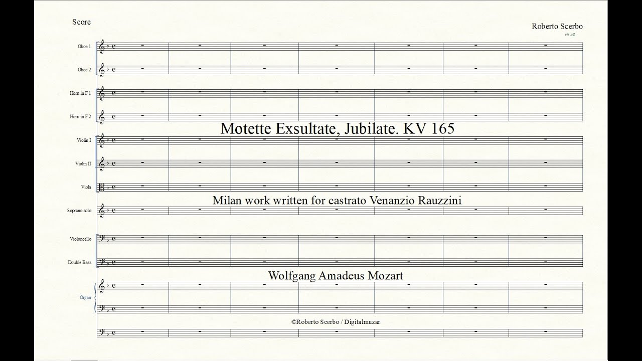 Motette  Exsultate, Jubilate KV 165 W A Mozart