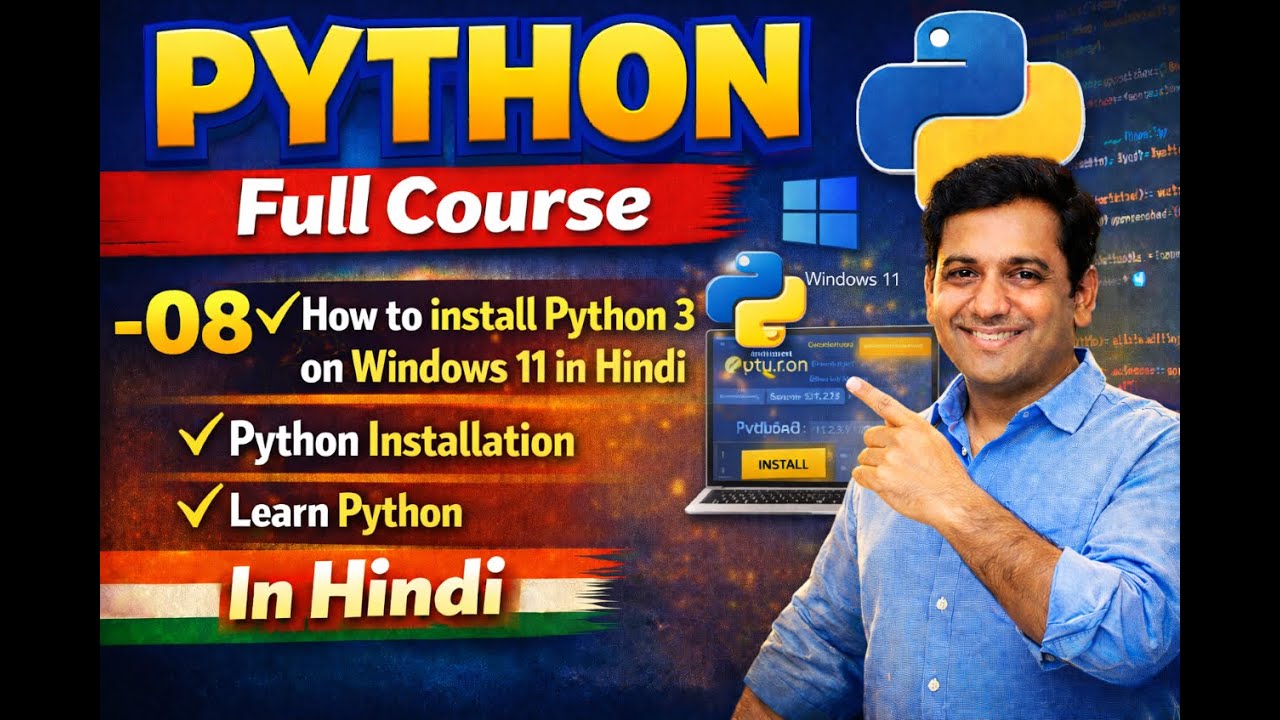 08 How to install Python 3 on Windows 11 in Hindi   Python Installation   Learn Python