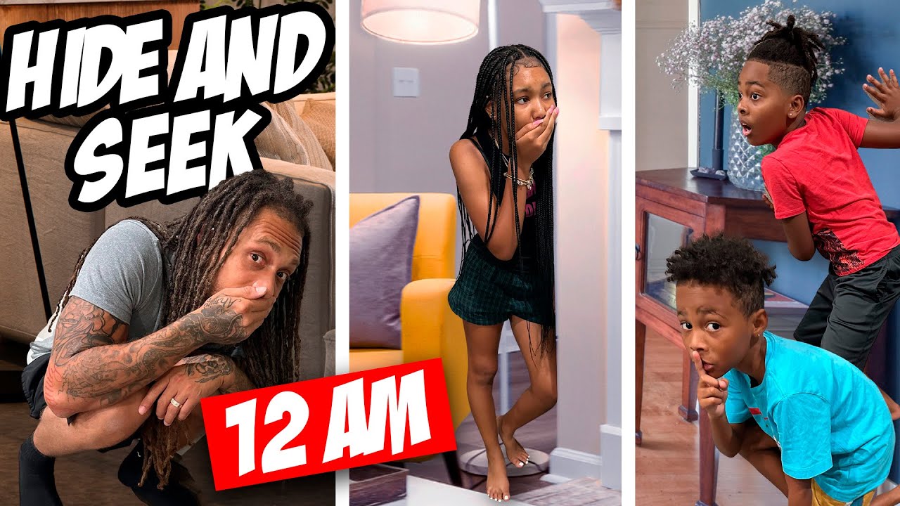 WE PLAYED HIDE AND SEEK IN THE DARK AT MIDNIGHT 😱