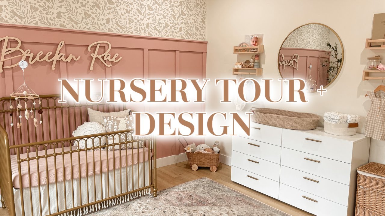 NURSERY MAKEOVER AND TOUR | DIY faux wallpaper | Simple and Neutral Nursery Design 2023