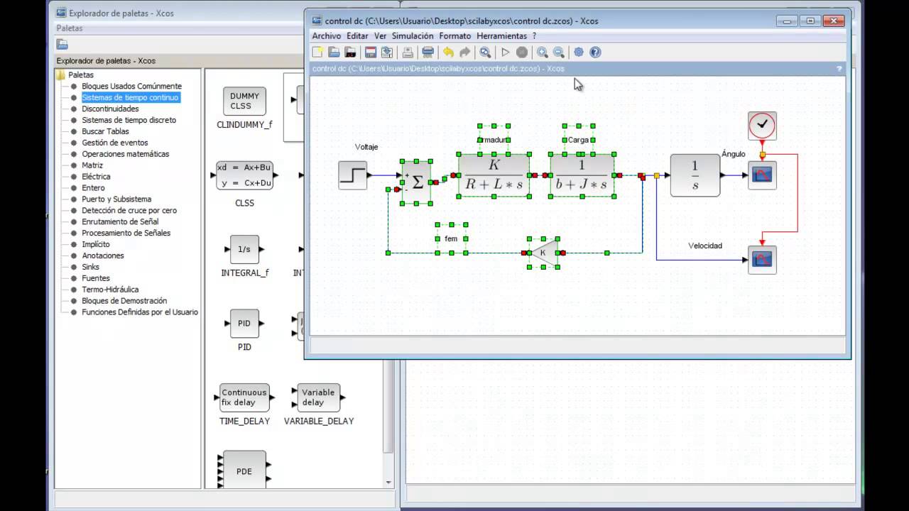 Control de un motor DC con Simulink / XCOS - CAChemE.org