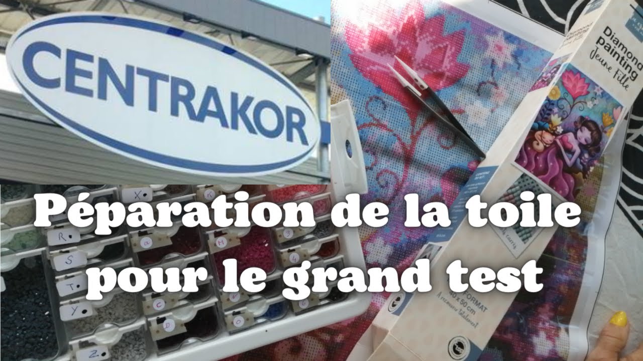 Mis en boite de ma petite dormeuse, une toile Centrakor,  en diamant carré