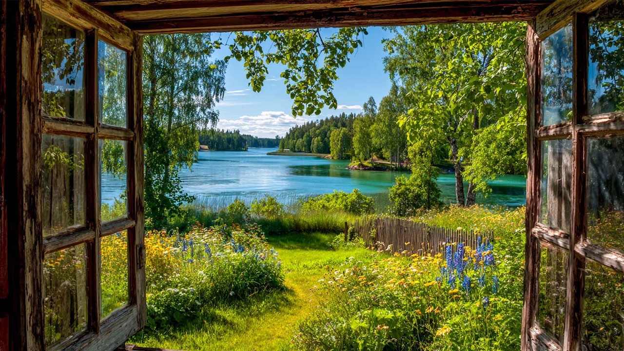 A Quiet Spring View by the Lake 🌿☀️ Morning Birds & Water Sounds for Calm Focus, Study & Relax