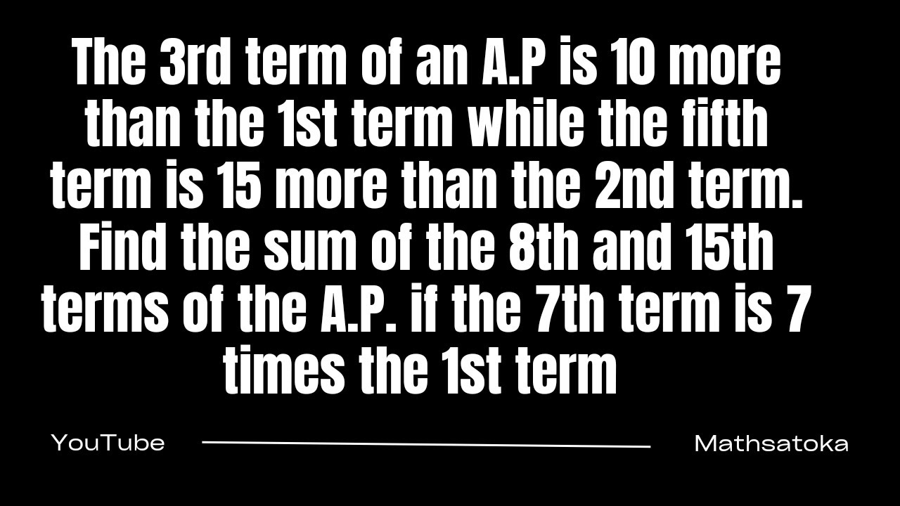 Sequence and series part 2 (Arithmetic Progression)