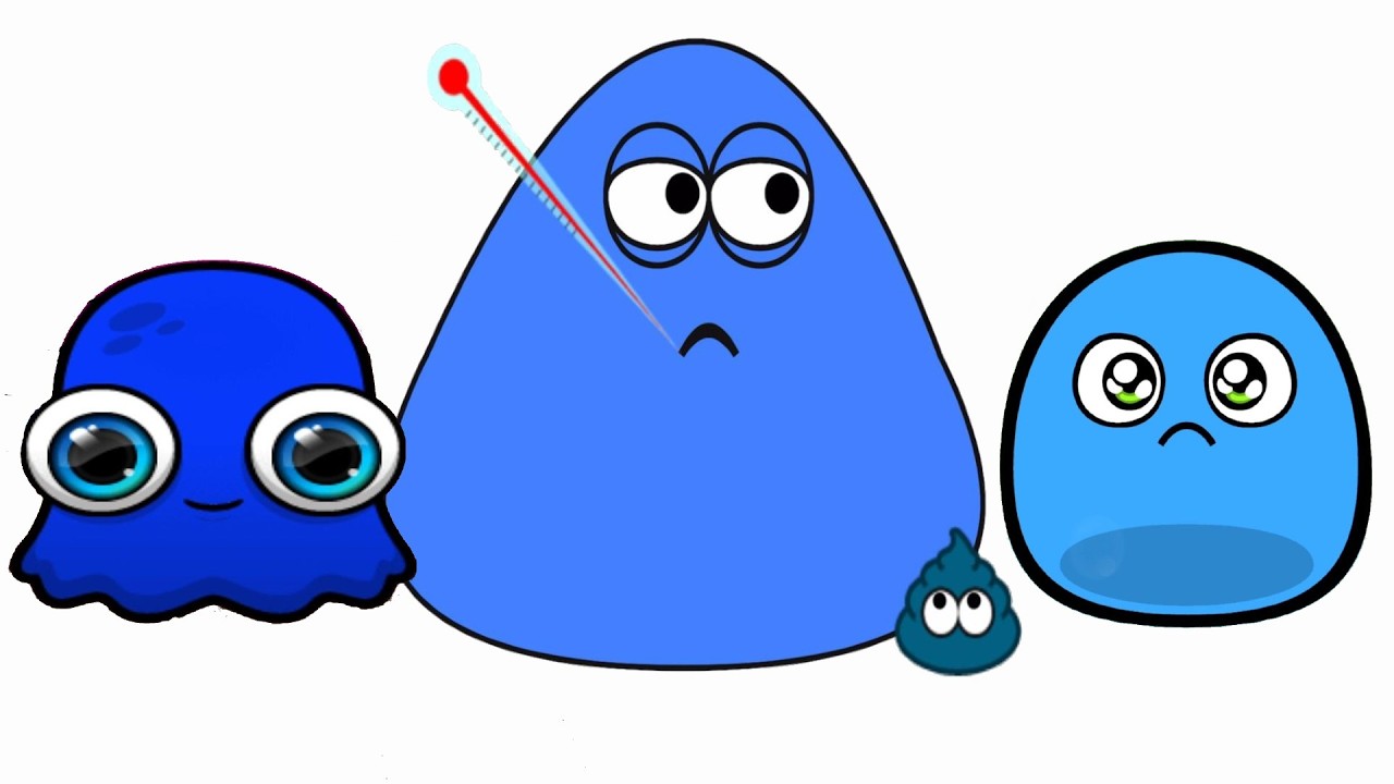 Pou vs Moy 7 vs MyBoo - Las mascotas azules mas divertidas.