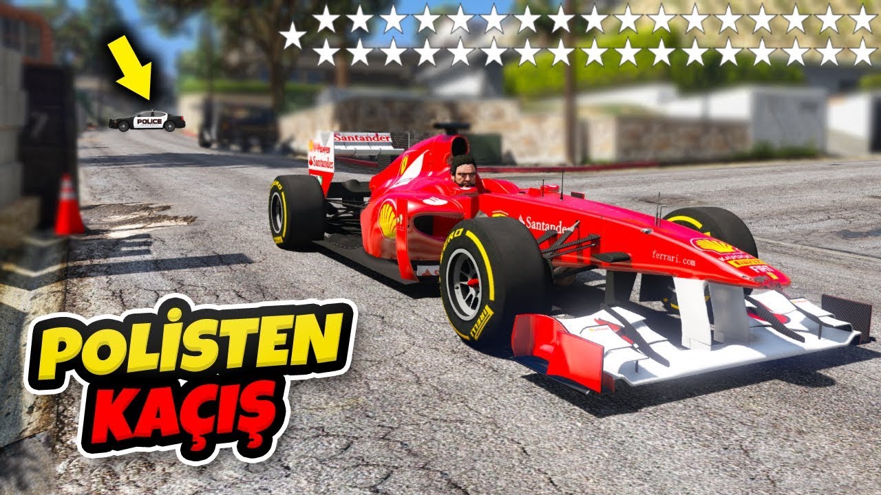 Formula 1 Arabalar ile 35 Yıldızda Polisten Kaçış - GTA 5