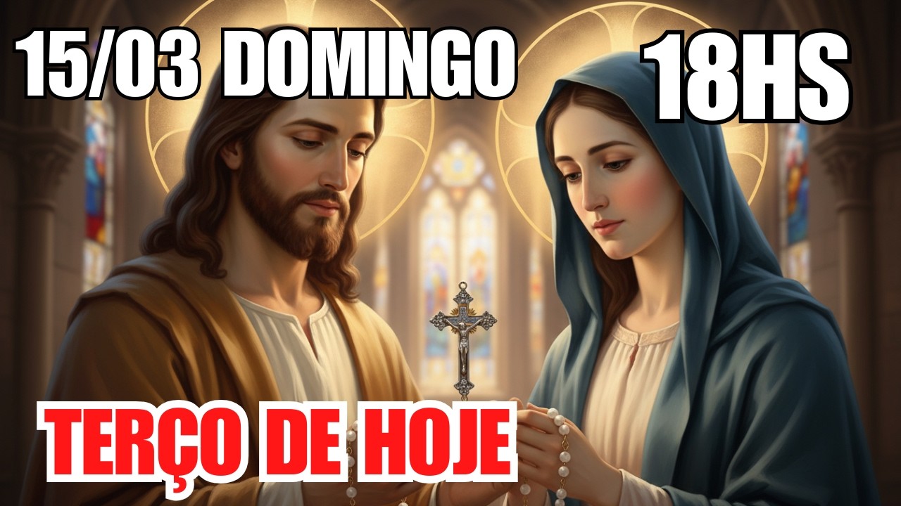 TERÇO DE HOJE 15/03/2026 - DOMINGO - MISTÉRIOS GLORIOSOS - SANTO TERÇO