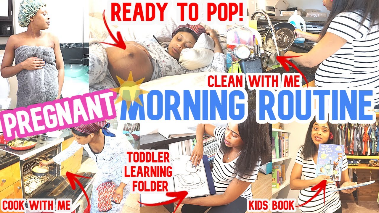 PREGNANT MORNING ROUTINE // PREGNANT MOM OF 2 //SAHM - Naimah Altidore