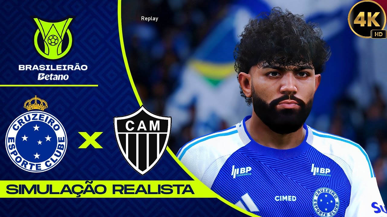 CRUZEIRO X ATLETICO MG | BRASILEIRÃO 2025 | 9 RODADA | PES 2021 4K60FPS SIMULAÇÃO.