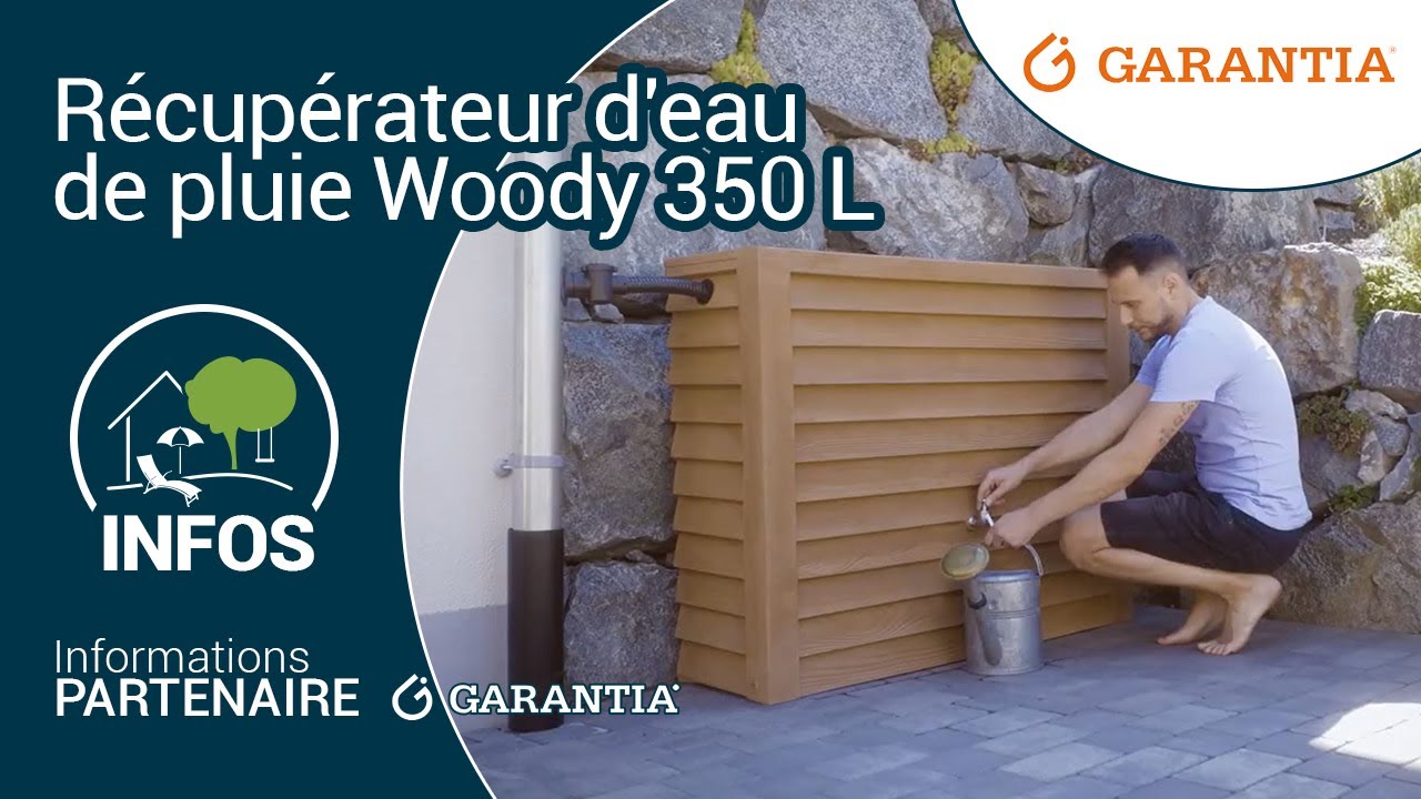 Récupérateur d'eau de pluie mural Woody de Garantia 350 litres