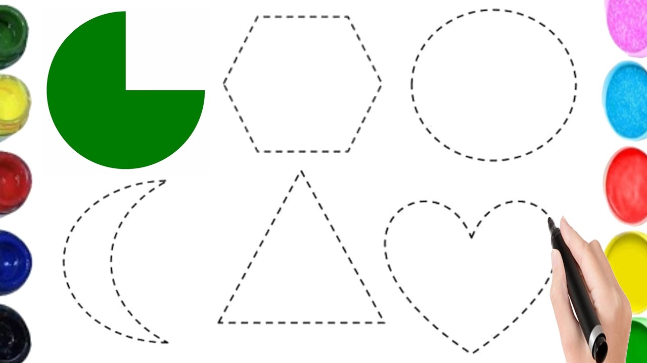 Shapes drawing for kids, Learn 2d shapes, colors for toddlers | Preschool Learning part - 431