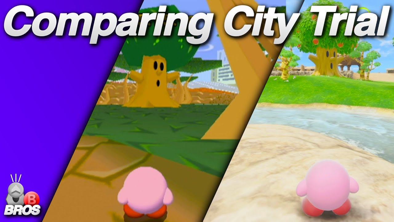 Comparing Similar Locations in City Trial - Kirby Air Ride vs Kirby Air Riders