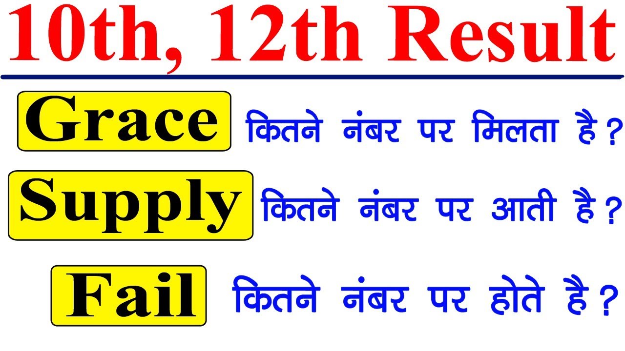 10th, 12th Result 2022 || Grace, Supply, Fail कितने नंबर पर होते है // Grace, Supply कब आती है।।
