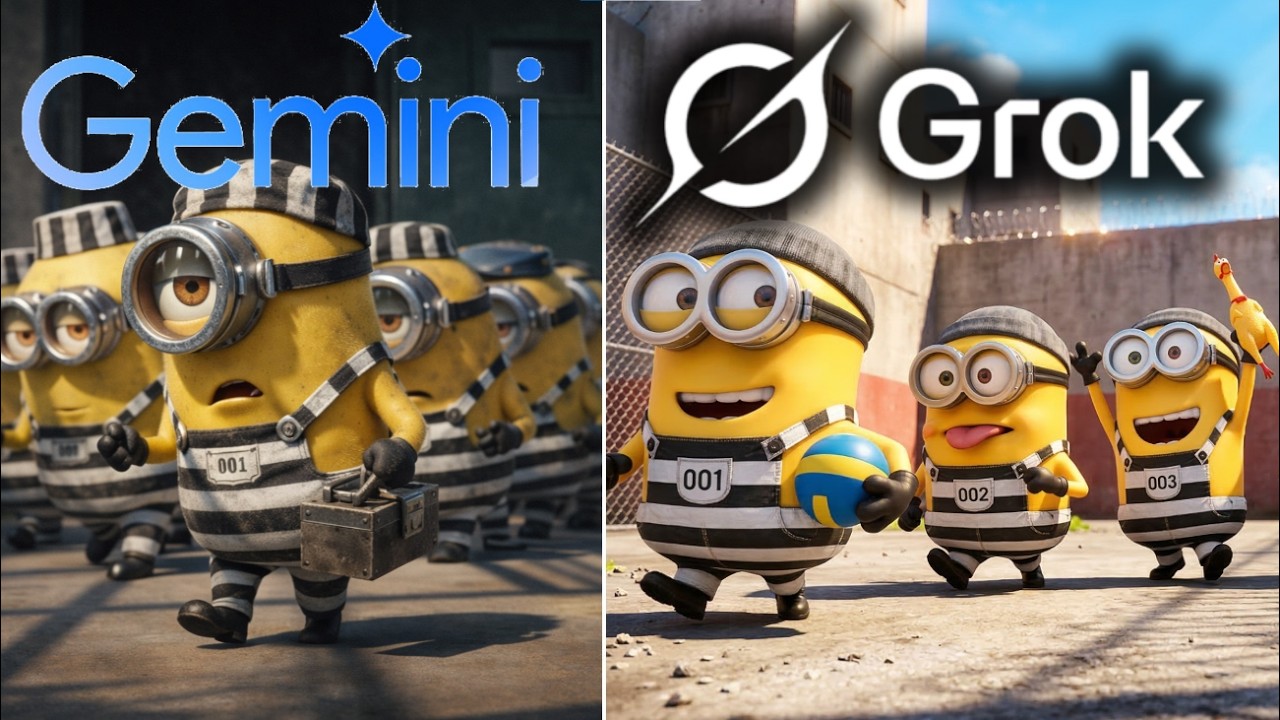 Gemini vs Grok iconic Scenes From Despicable Me