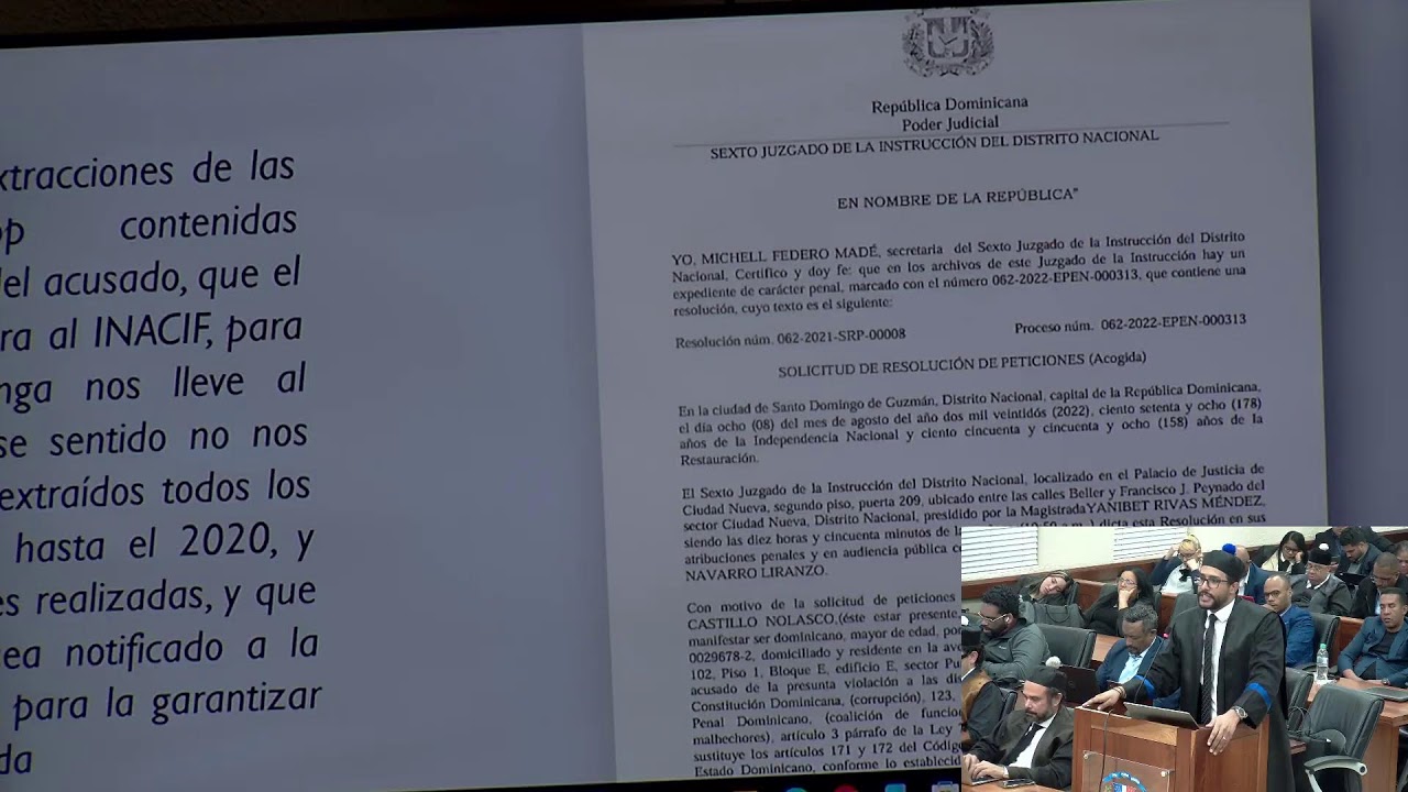 Audiencia proceso núm. 062-2022-EPEN-00201. Fecha 22 de Enero 2026