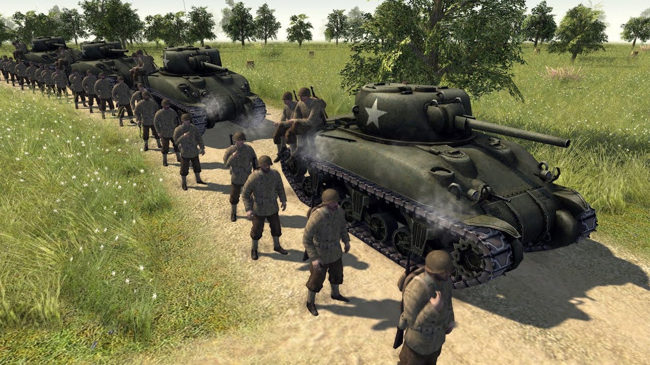 US Army Battles German Tanks Near Normandy, D-Day 1944 | Men of War: Assault Squad 2 Gameplay
