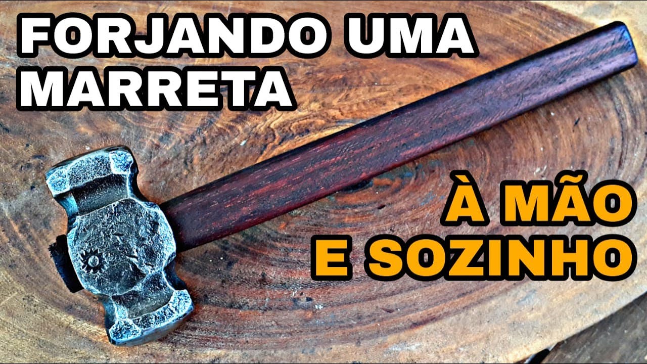 FORJANDO uma MARRETA DE FERREIRO À MÃO - @BrianBrazealBlacksmith Rounding Hammer