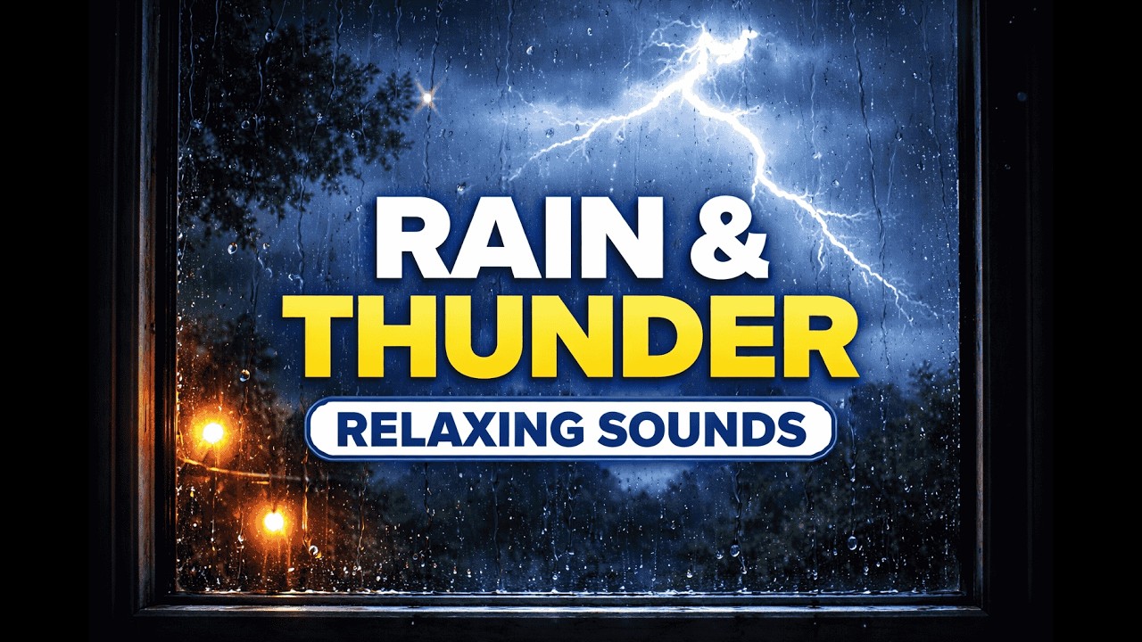Rain on Window with Thunder 🌧️ Deep Sleep, Relaxation, Stress Relief | 1 Hour Ambient Sounds