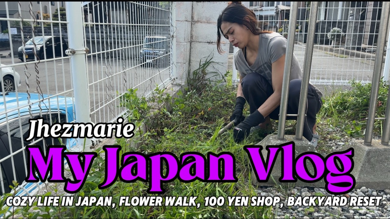 Cozy Life in Japan 🇯🇵 | Relaxing Flower Walk 🌸 | 100 Yen Store Haul 🛒 | Backyard Cleanup Vlog 2
