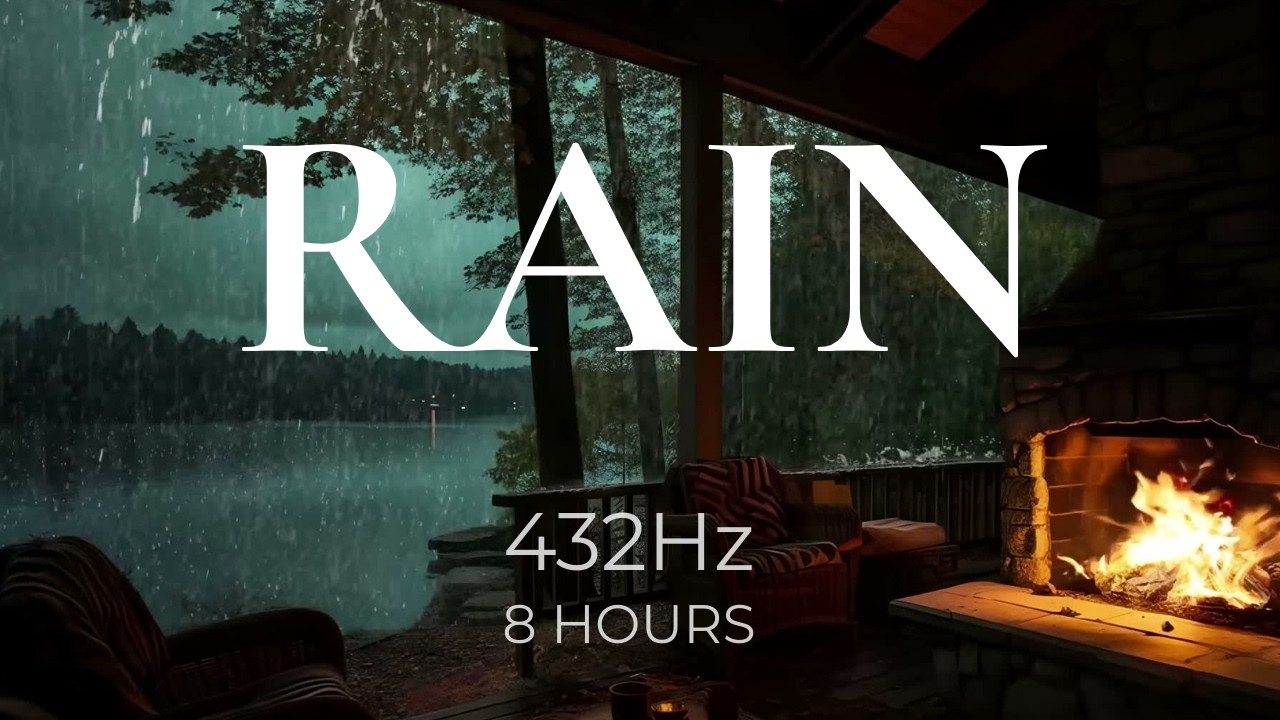 8 Hours Rain Sounds for Deep Sleep | 432Hz | Quiet Night