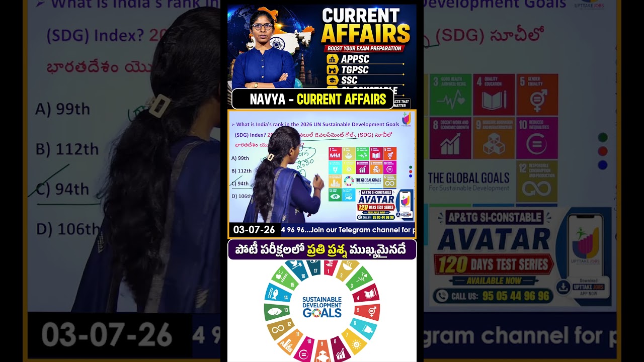 India Rank in UN Sustainable Development Goals 2026 #appsc #tgpsc #siconstable #shorts
