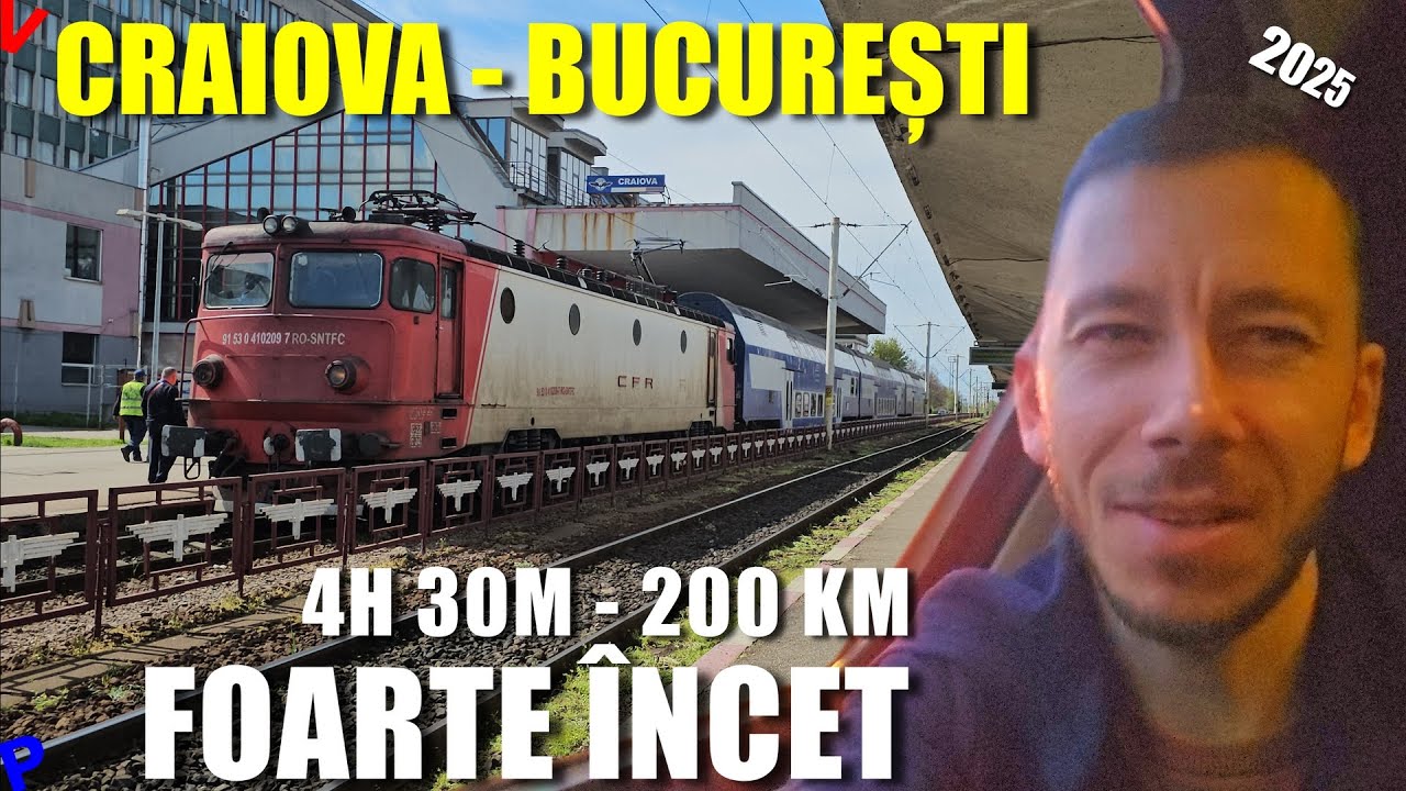 Tren Regio Express spre Craiova: 200 km în 4h36m, cu opriri pitorești