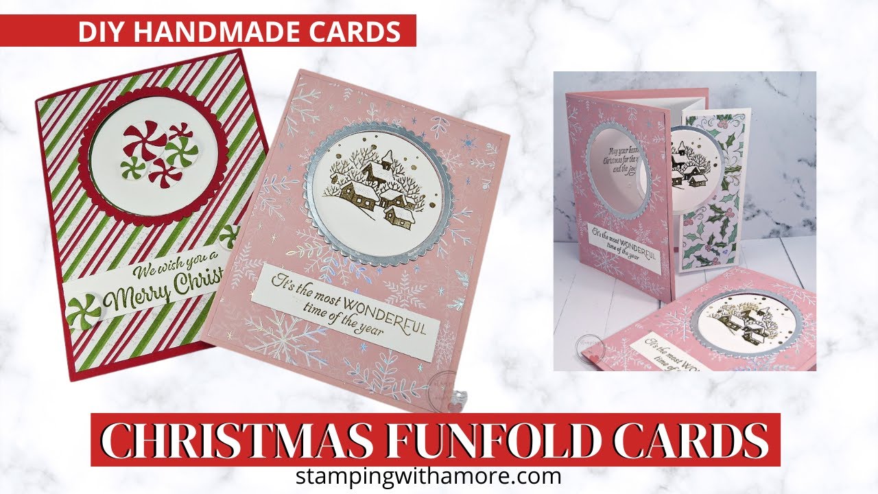 Christmas Fun Fold Cards #christmasfunfoldcards, #stampingwithamore, #funfoldcards
