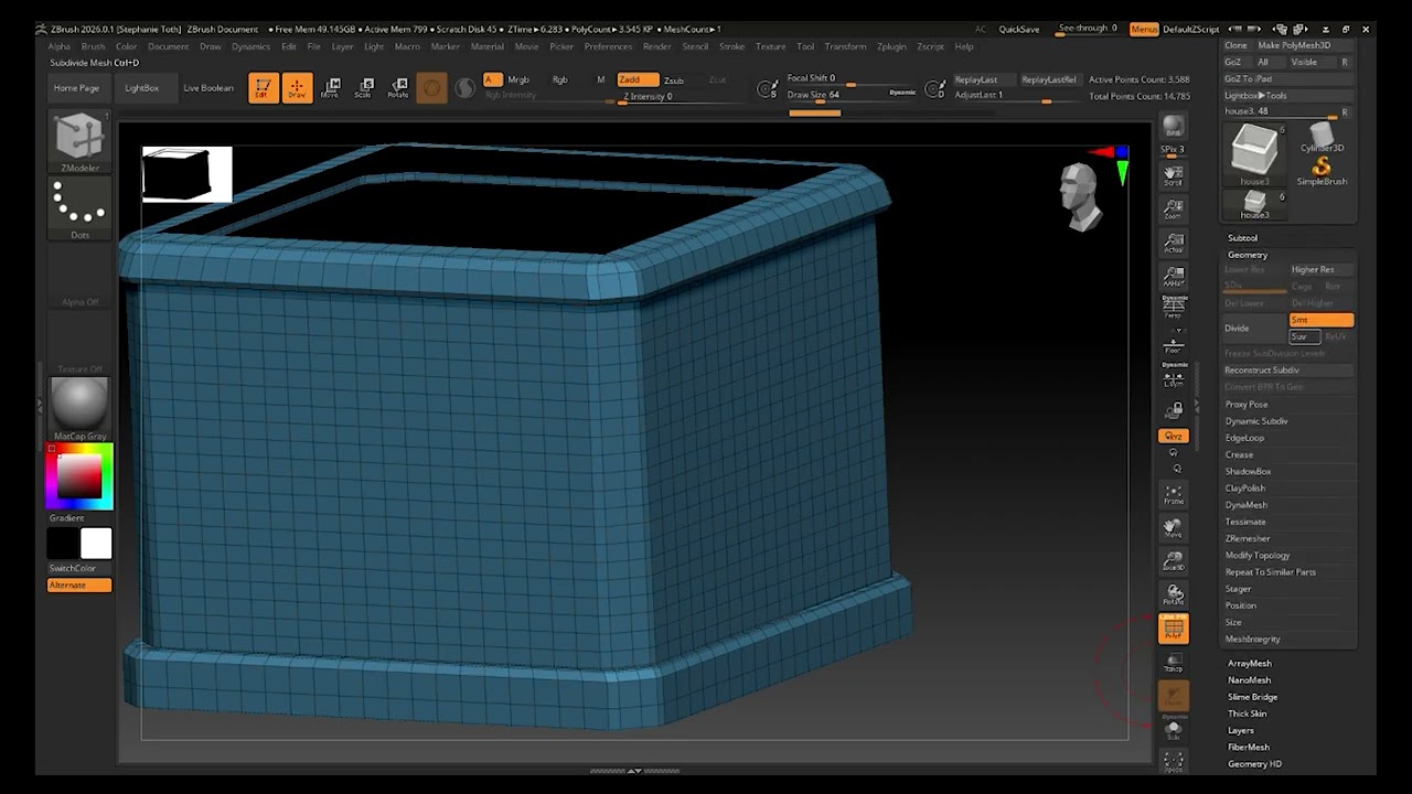 module 3 silhouette and adding detail in zbrush