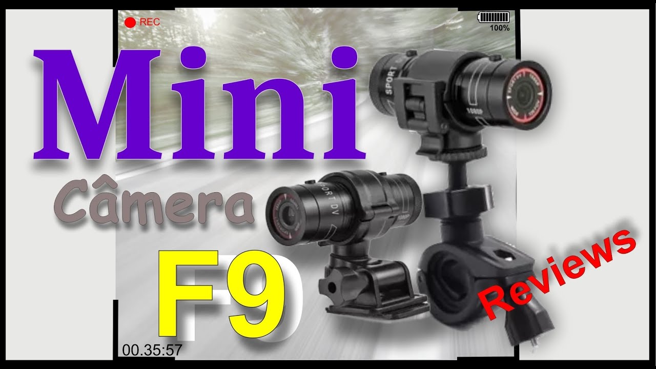 Câmera filmadora F9 sport para moto bike trilha airsoft Ciclista – Reviews   Com suporte para guidão
