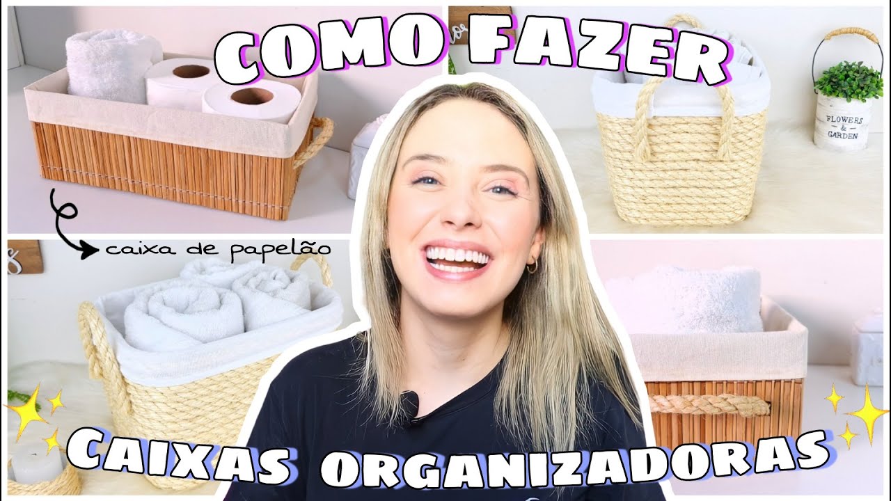 Como fazer CAIXA ORGANIZADORA de PAPELÃO - DIY DECORAÇÃO - ARTESANATO - FAÇA VOCÊ MESMO - RECICLAGEM