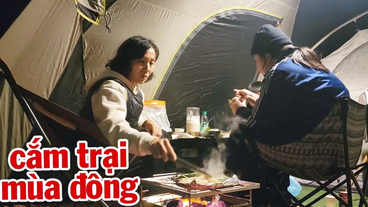 Ăn đồ nướng dưới trời rét thật ấm áp/cắm trại mùa đông thành phố WonJu  Gangwon_do/cuộc sống hàn