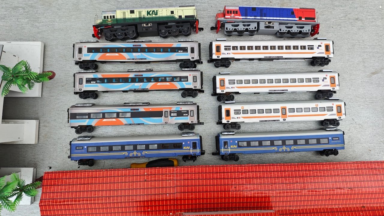 Mulung mainan kereta api Indonesia,merakit diorama dadakan, bagus bagus 😎😎😎