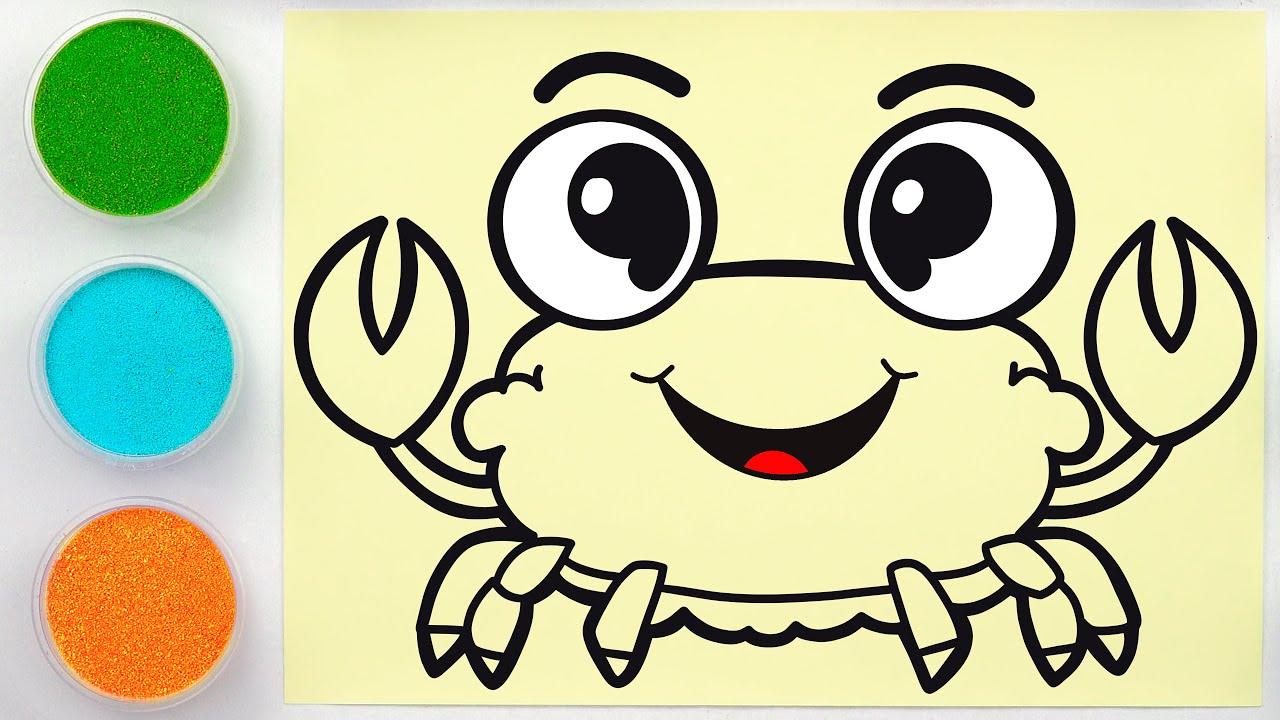 Sand painting sea animals for kids and toddlers