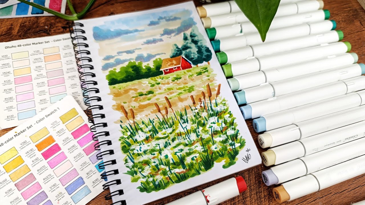 Ohuhu Markers Landscape | Cozy Art