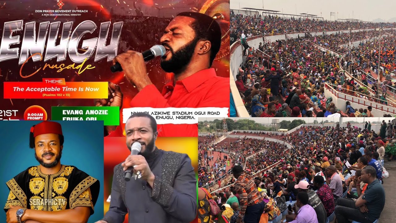Evang Ebuka Obi Live At Enugu Stadium For The Zion Crusade See Multitude Crowd Nnamdi Stadium