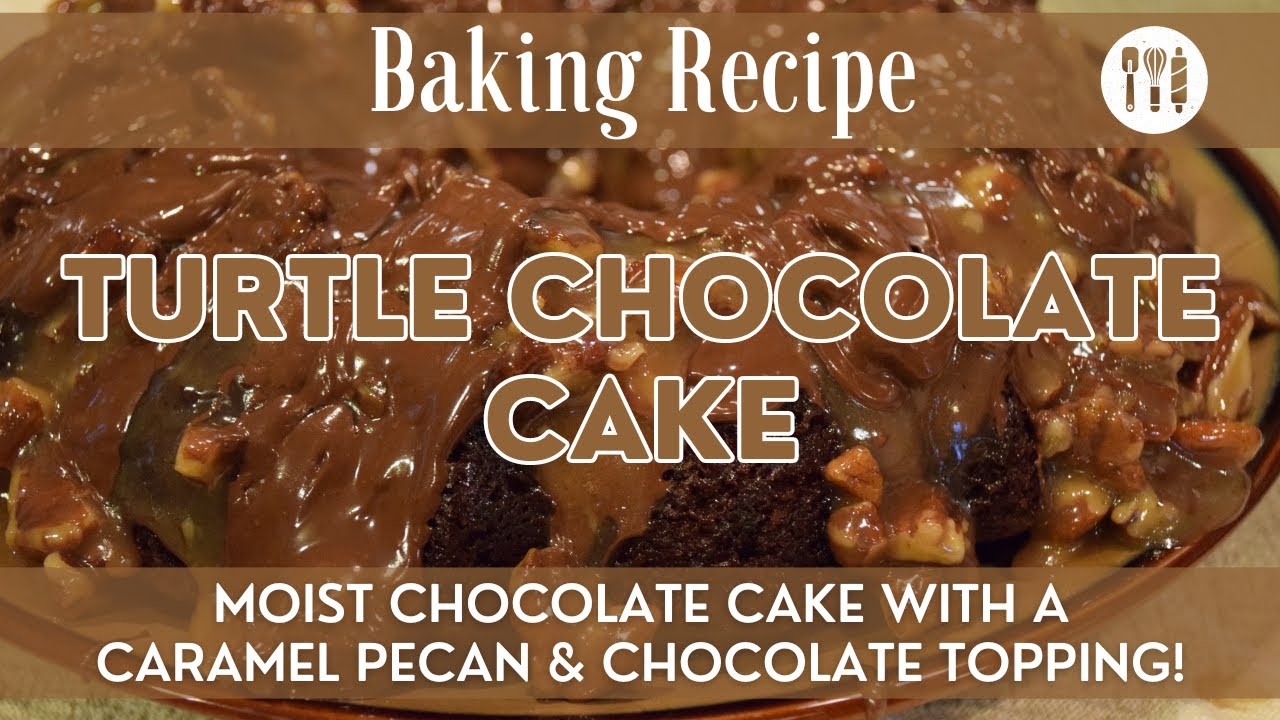 Turtle Chocolate Cake | Turtle Cake Recipe | Chocolate Cake with a Caramel Pecan & Chocolate Topping