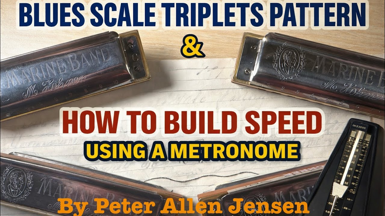 Blues Harmonica Lesson! Blues Scale Triplet Pattern & How to Build Speed Using a Metronome! A Harp
