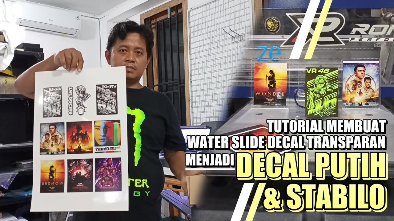 Tutorial Membuat Water Slide Decal Transparan Menjadi Decal Putih & Stabilo