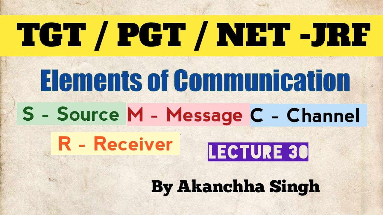 Elements of Communication | Communication | Models of Communication | Home Science | UGC NET JRF TGT