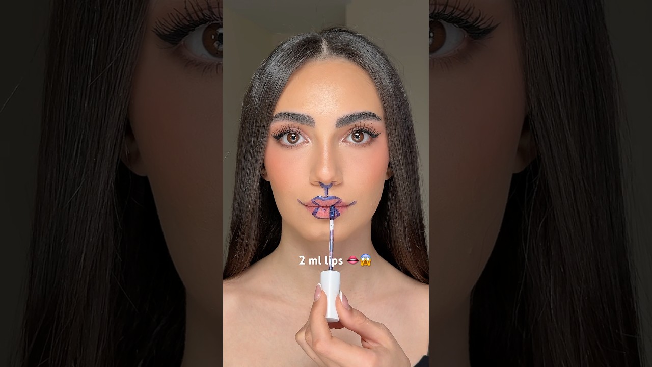 2ml lips... no filler, just techniqueSend this to your friend who loves big lips #makeuptutorial