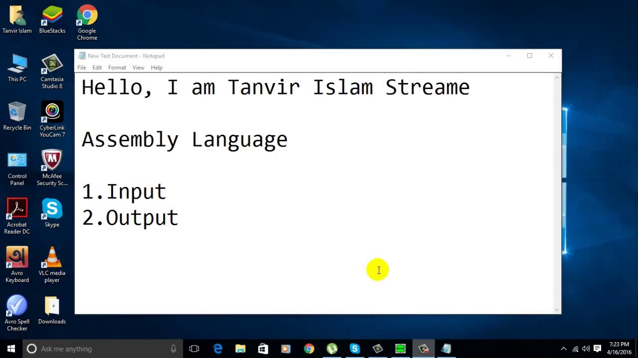 Assembly Language 8086 Input Output
