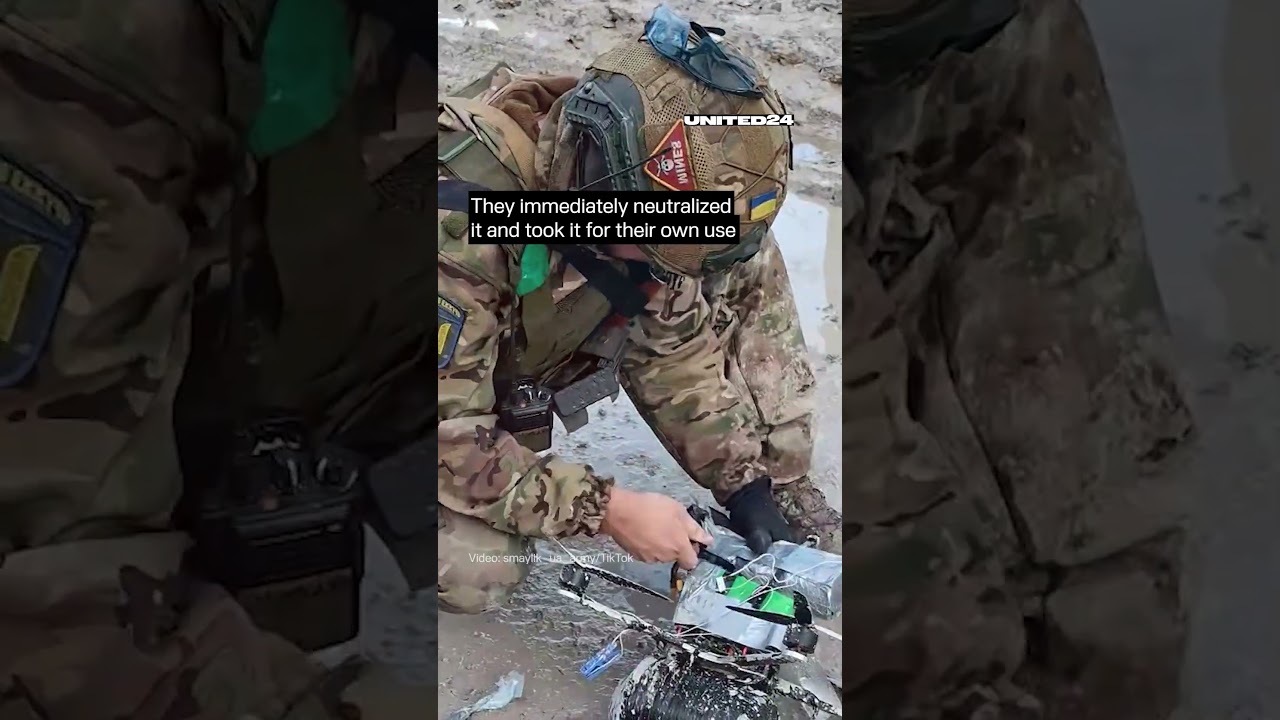 Ukrainian Soldiers Found and Neutralized Russian Drone Lying in Ambush #warinukraine