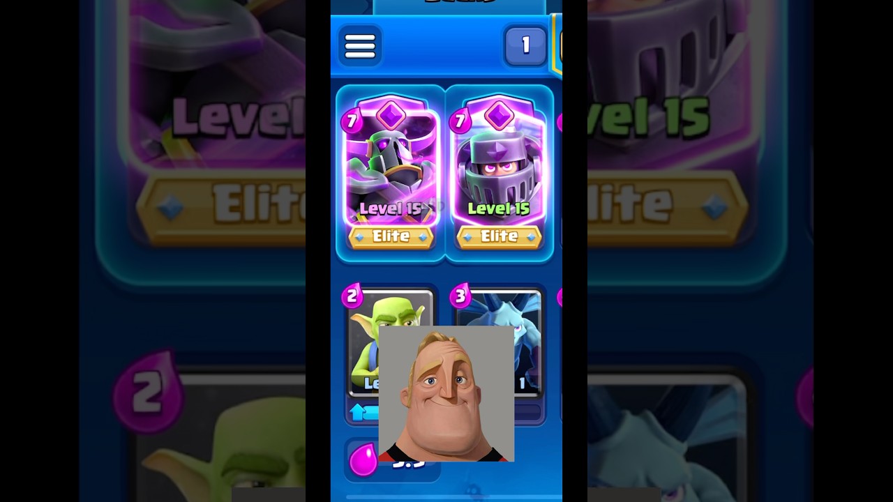 MEGA KNIGTH AND PEKKA LEVEL 15 IN ARENA 1 😂 #clashroyale