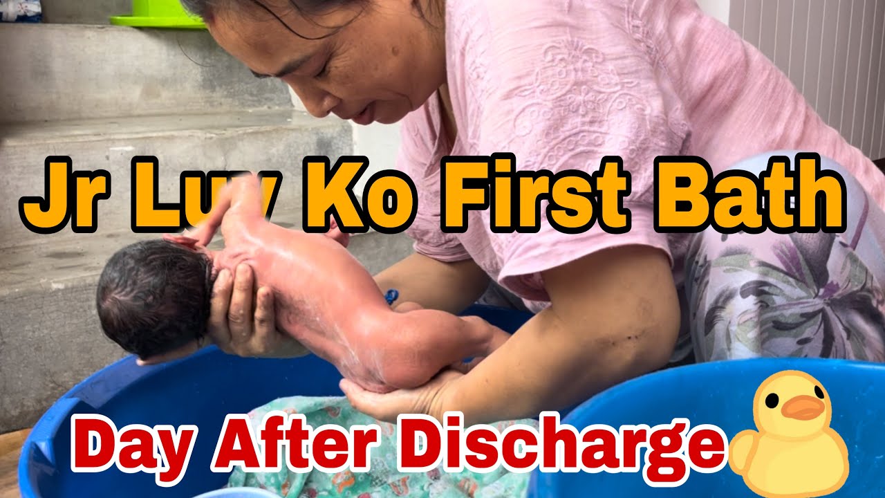 Jr Luv Ko First Bath // Got Discharged From Hospital // What Should We Keep Our Baby Name ??
