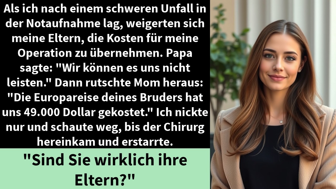 Als ich nach einem schweren Unfall in der Notaufnahme lag, weigerten sich meine Eltern,