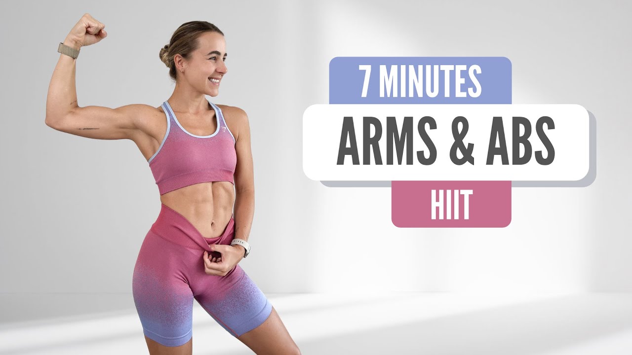 ARMS & ABS HIIT // 7 MIN Workout (sculpt & tone)
