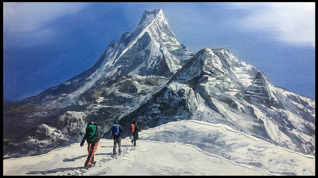 How To Paint Mountain | Trekking Painting | Acrylic Landscape Painting | Art Candy
