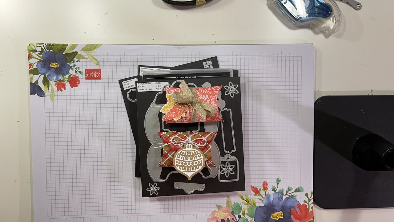 Stampin Up//Pretty Pillow Box Dies//Treat Box//Harvest Meadow//Gorgeous Leaves//Intricate Leaves