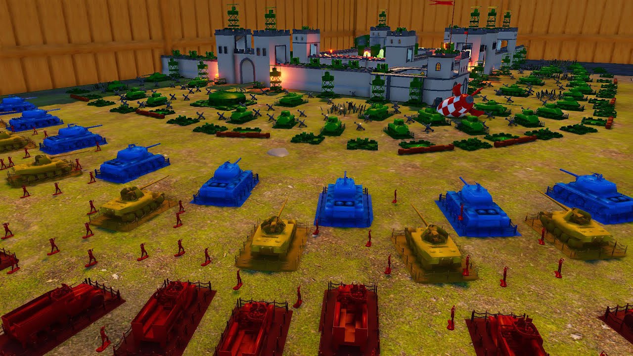 Green ARMY MEN Fortress Under Siege by EVERY Toy Army! - Attack on Toys